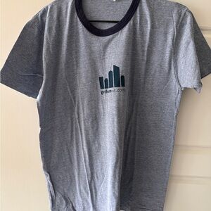 Men's Gothamist Ringer Logo Large Crewneck T-Shirt NYC Indie Media Memorabilia